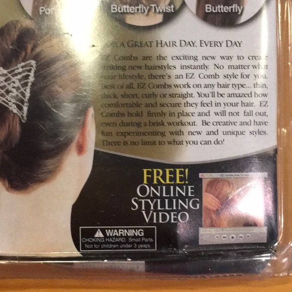 Bundle: 2 Double Stretchable Hair Combs & Rhinestone Tiara Headband - Picture 4 of 6